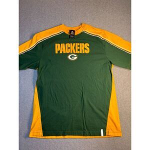 NFL Green Bay Packers Reebok Football Shirt Men's Large Green Yellow Crew‎ Neck